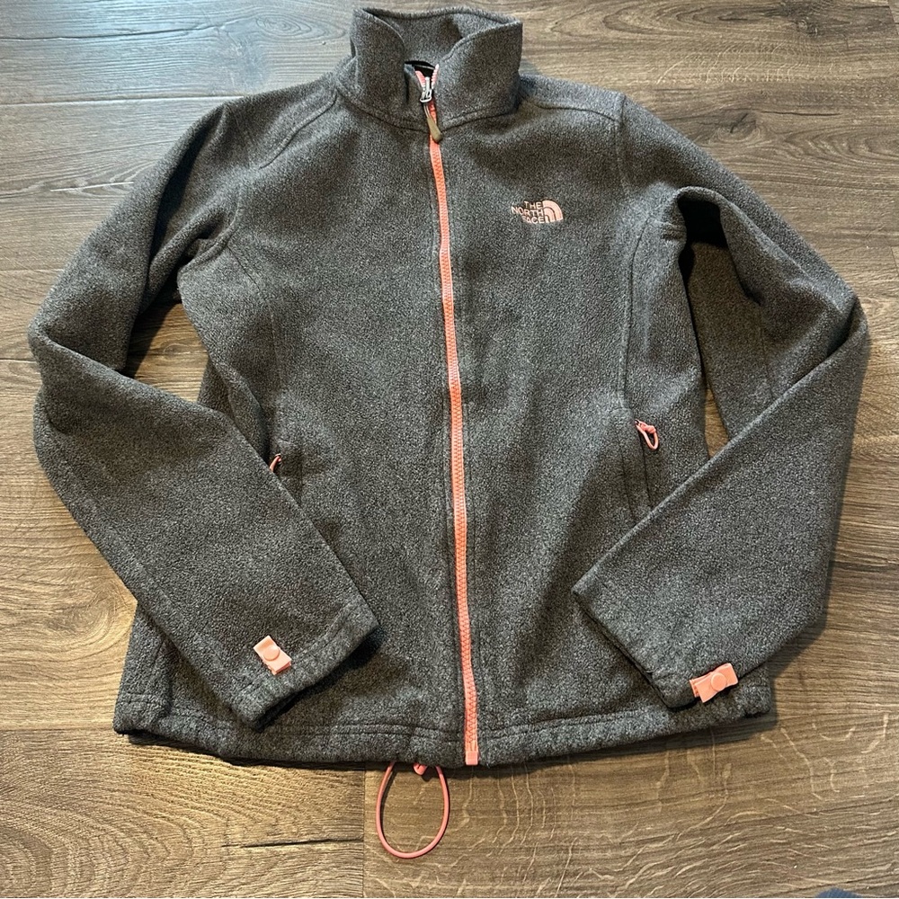 The North Face Women's Medium Gray Jacket with Coral Zipper